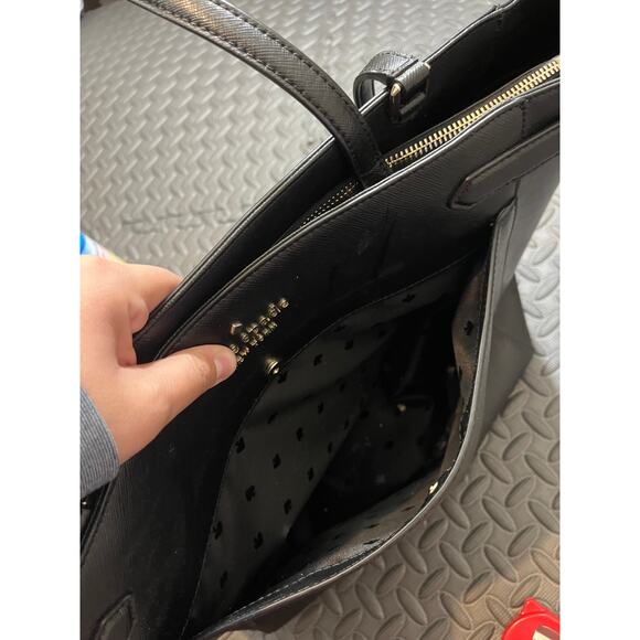 Kate Spade Staci BLACK Saffiano Leather Tote Bag Purse Handbag Computer Travel - Picture 13 of 13